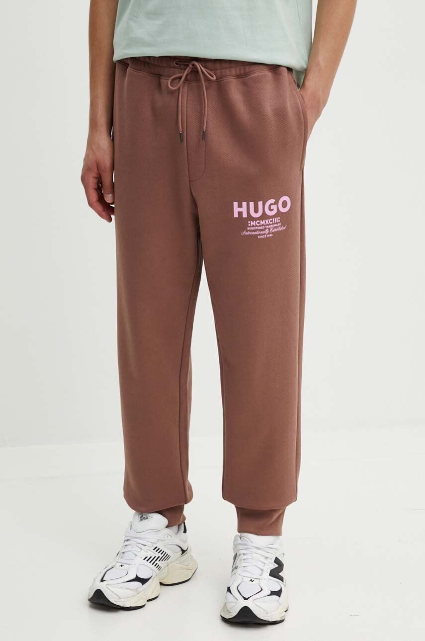 

Hugo Синие хлопковые спортивные брюки Hugo Blue, коричневый