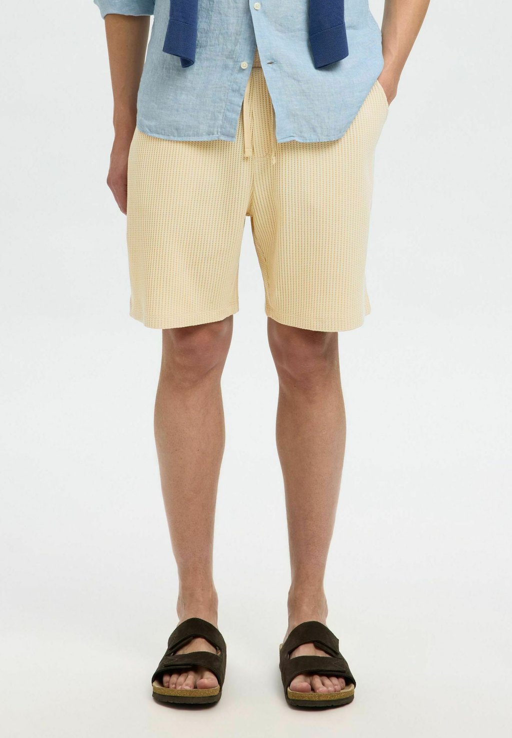 

Шорты WAFFELSTRUKTUR - Tracksuit bottoms Selected Homme, бежевый