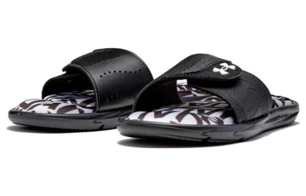 Тапочки ignite 6 graphic footbed slide 'halo grey black' Under Armour, черный — фото 4