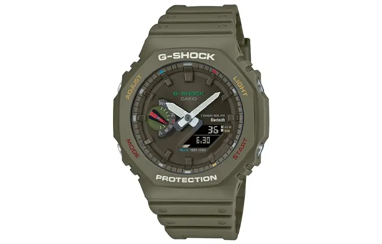 

Мужские часы CASIO Liquid Crystal/Analog Dual Display Series 48.5 мм зеленые