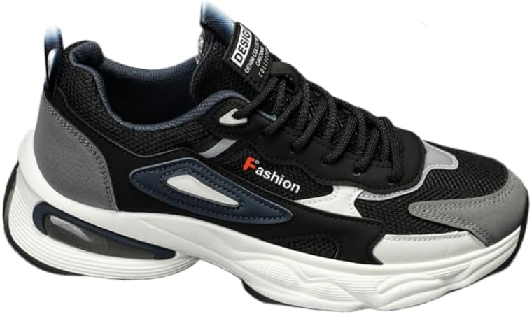 

Мужские модные спортивные кроссовки - с шнуровкой, на толстой подошве, массивные - резиновая подошва - удобные и легкие - подходят для всех сезонов Hoalox, черный