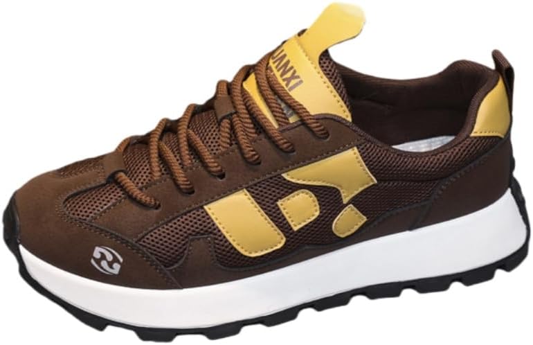 

Модные мужские кроссовки из дышащей сетки для повседневного и спортивного стиля. Мягкие и приятные на ощупь. Противоскользящая подошва Clolinde, желтый/коричневый