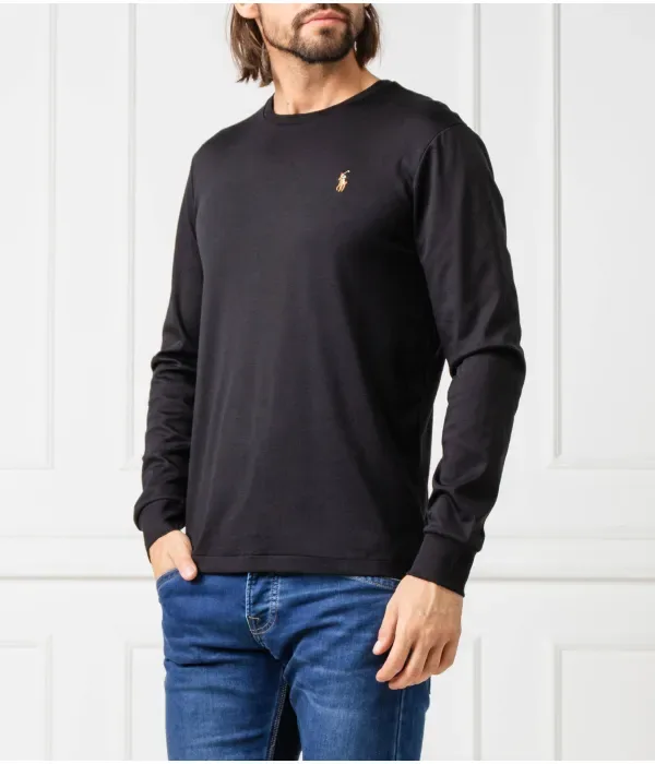 Лонгслив custom slim fit Polo Ralph Lauren, черный