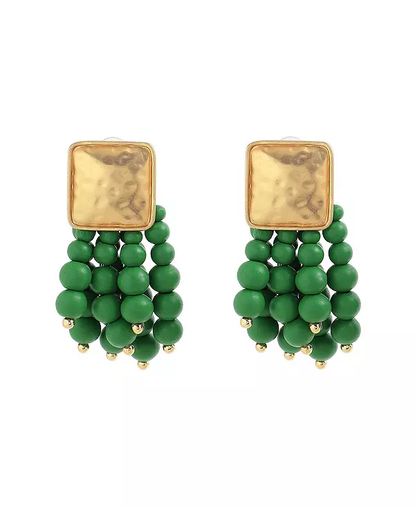 

Женские зеленые серьги-подвески из бисера Sohi, green