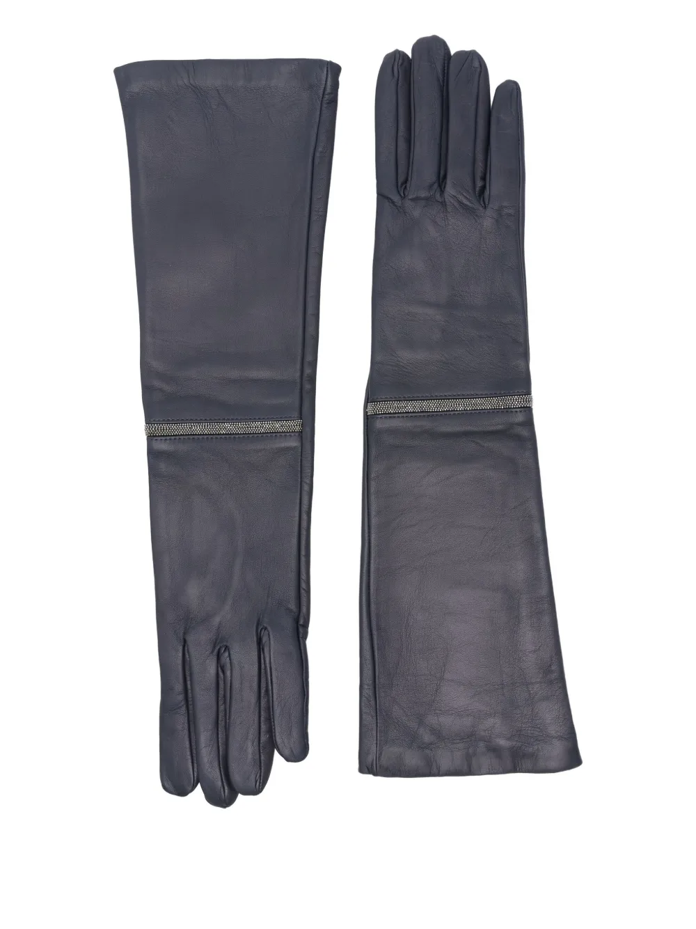 

Перчатки с вышивкой бисером Peserico, синий