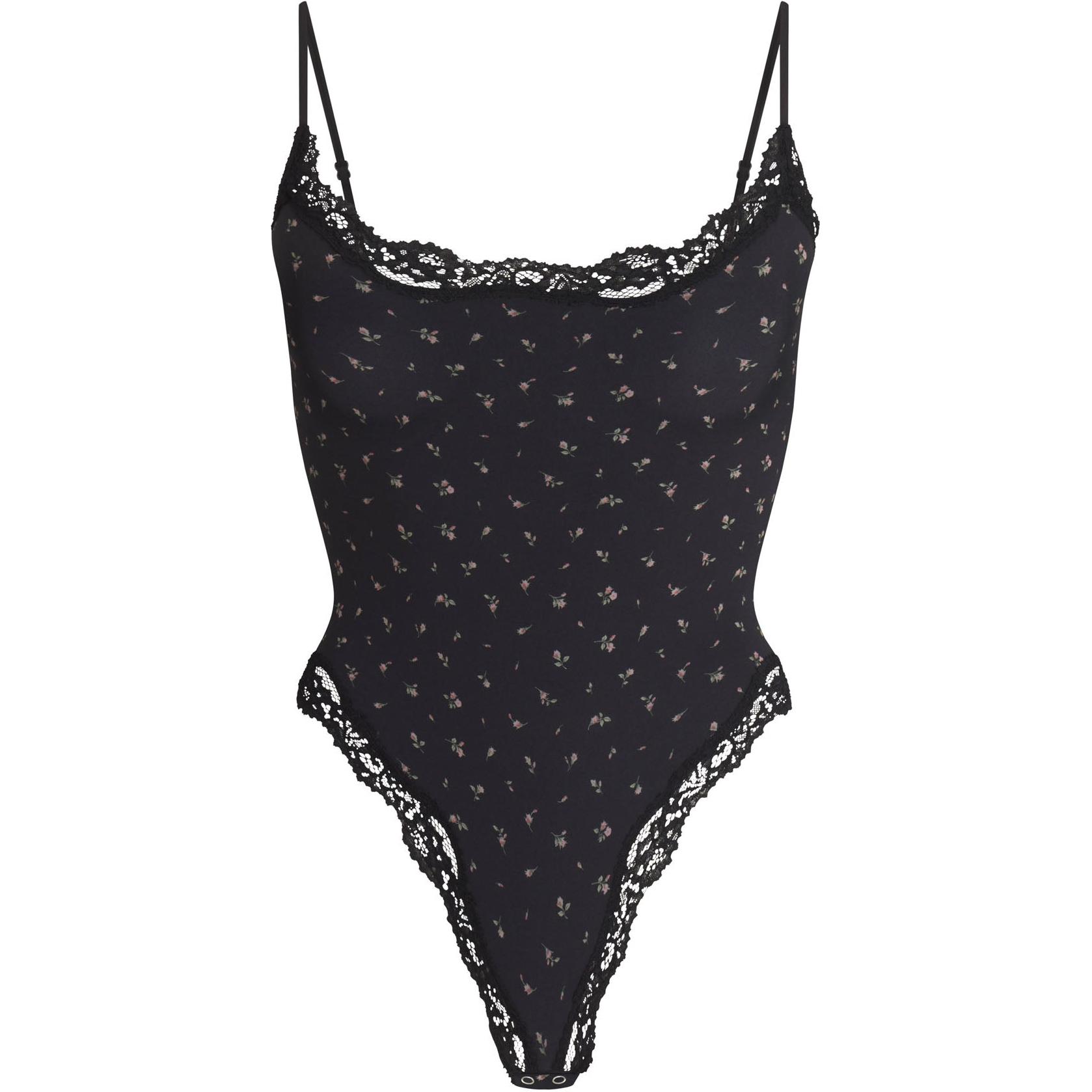 

Skims Комбинезон Fits Everybody Lace Cami Bodysuit женский Onyx Rosebud Print/Agate Rosebud Print
