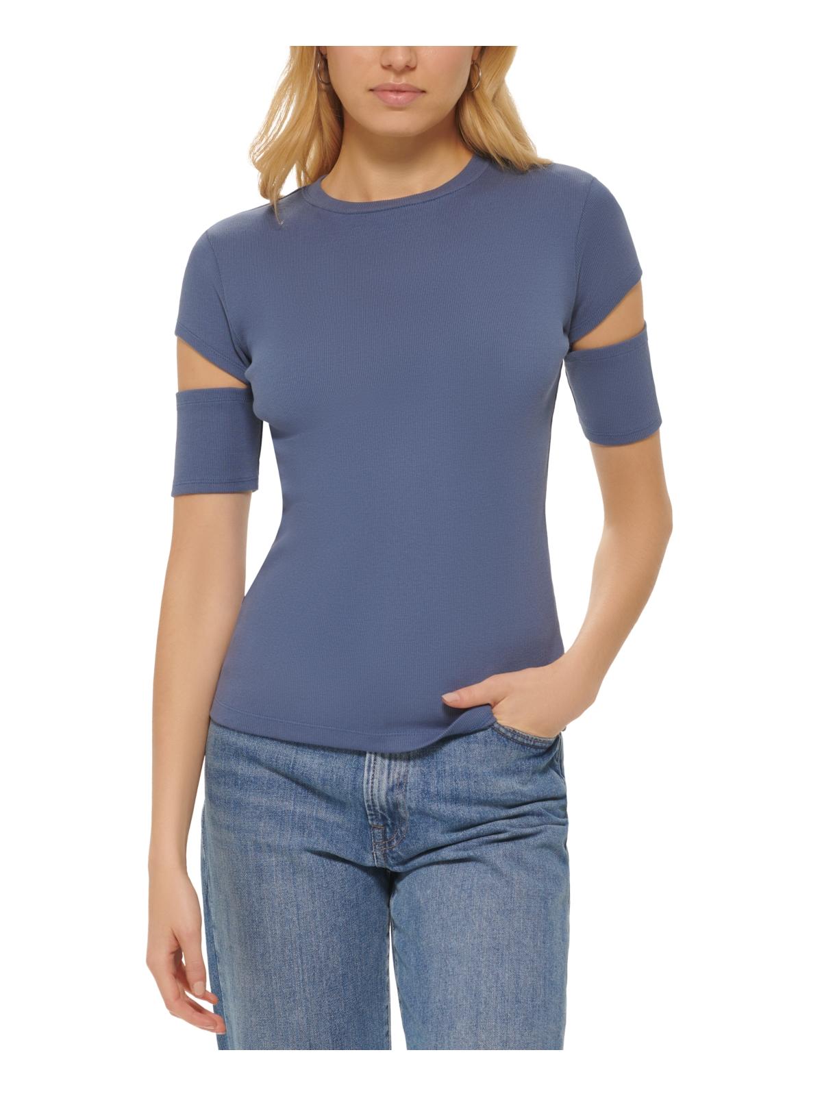 

Женская футболка с круглым вырезом и вырезом DKNY Jeans, цвет country blue