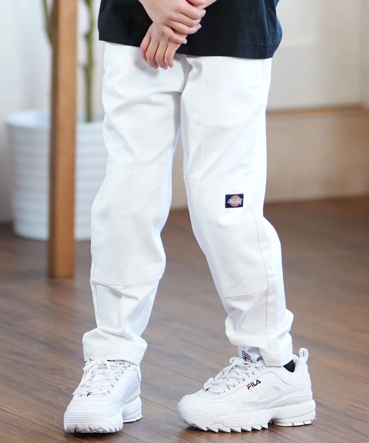 Штаны детские Dickies двойной колено белые — фото 2