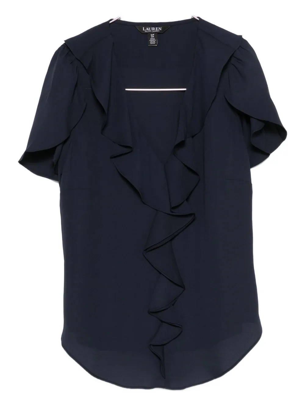 

Блузка с короткими рукавами и оборками Lauren Ralph Lauren, синий