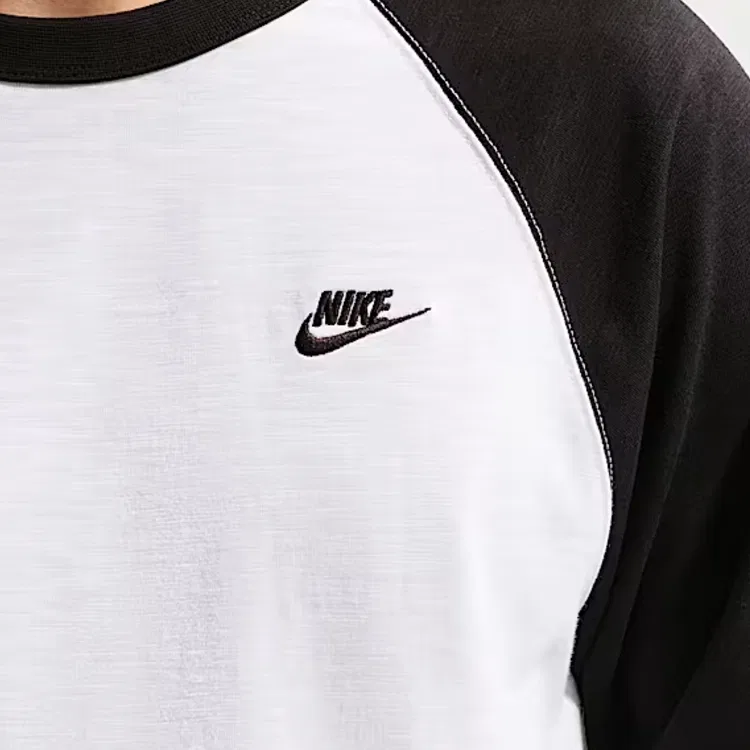 Футболка Club T Shirts Men's Black/White/Black с круглым вырезом, умеренного прямого кроя Nike — фото 4