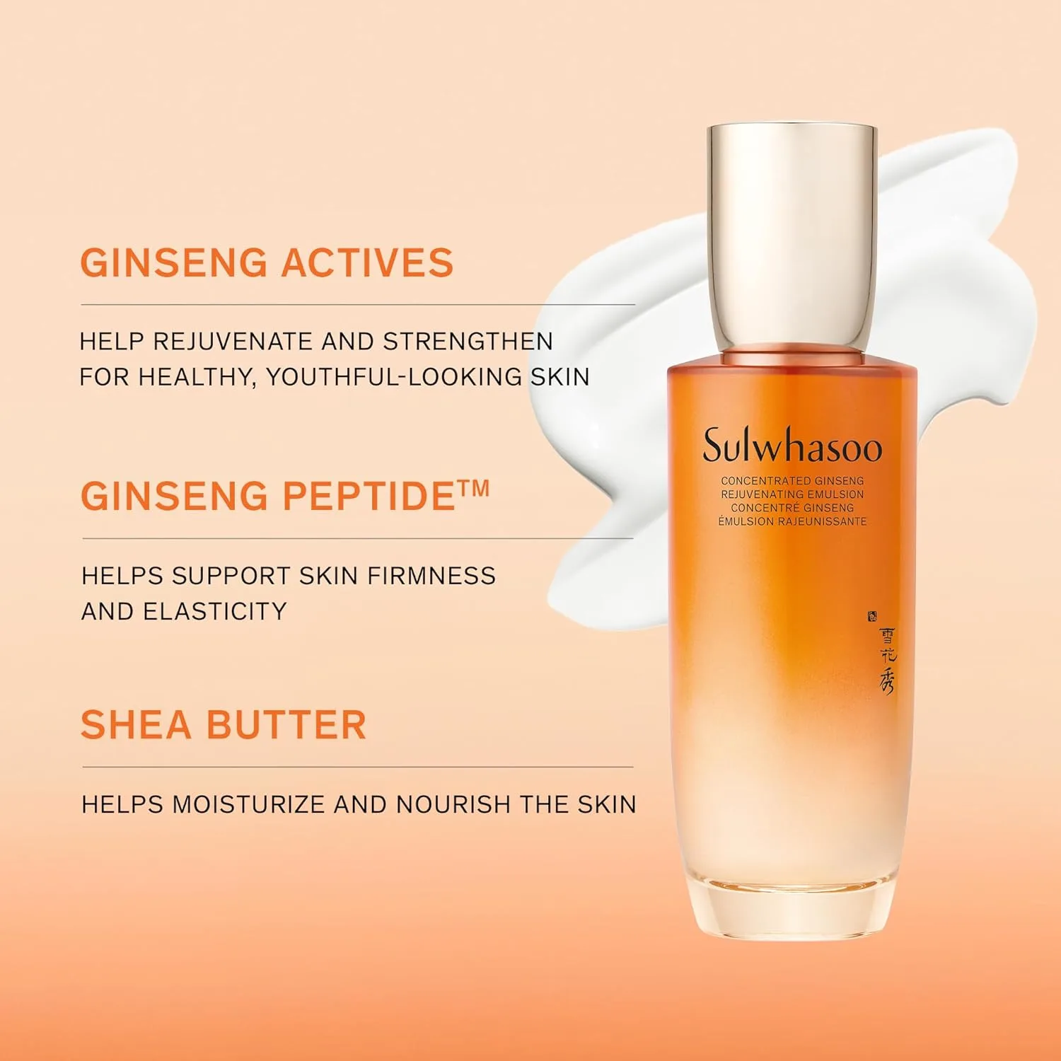 Тоник SULWHASOO — Concentrated Ginseng Rejuvenating Emulsion - для лица с корейским женьшенем, пептидами и, 125 мл — фото 3