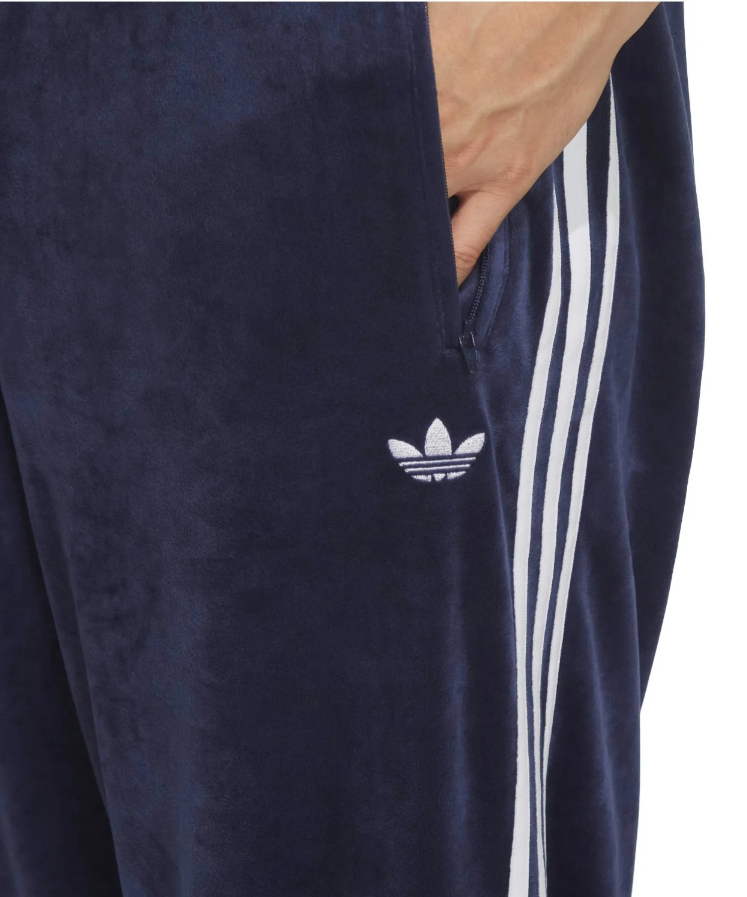 Треники из велюра Firebird TP adidas темно-синие — фото 3