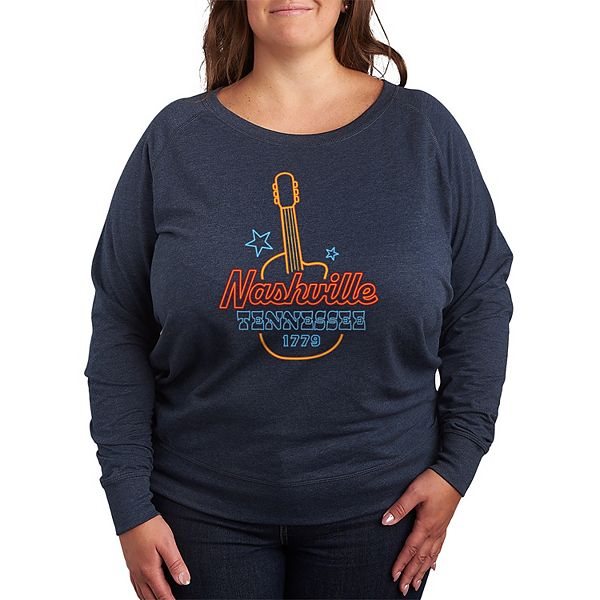 

Футболка с длинным рукавом из френч-терри с принтом "nashville, tennessee guitar neon sign" plus size Licensed Character, Heather Indigo, Серый, Футболка с длинным рукавом из френч-терри с принтом "nashville, tennessee guitar neon sign" plus size Licensed