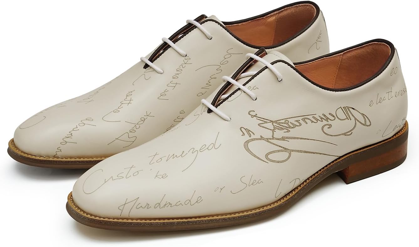 

Мужские туфли Santimon Oxfords с простым носком из натуральной кожи - туфли Derby для свадеб, работы, выпускных и смокинга - легкие и удобные, современная мода, бежевый