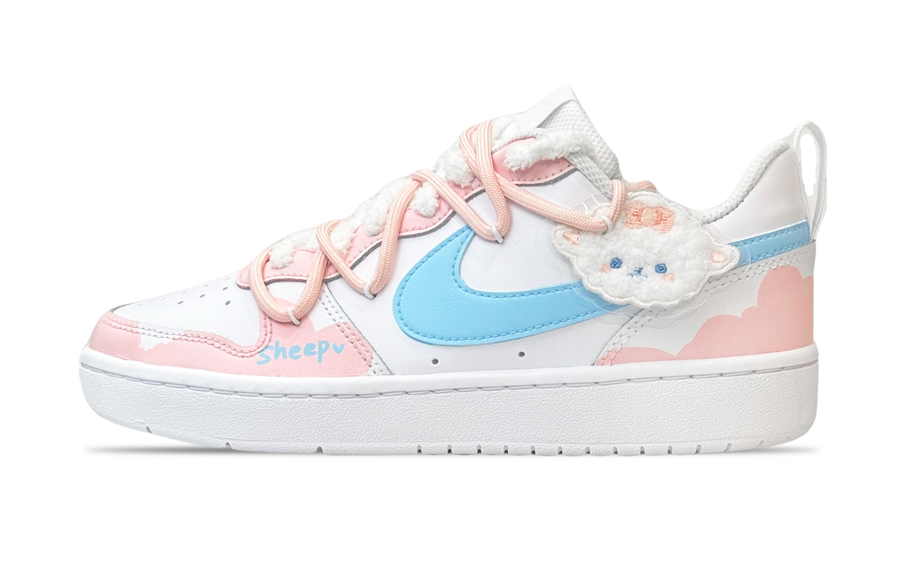 Кроссовки Nike Court Borough Skateboard Shoes Women's Low-Top Blue, розовый