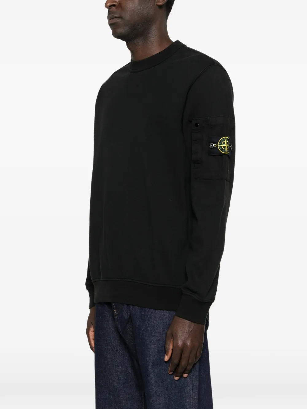 Свитшот с накладным карманом Stone Island, черный — фото 3