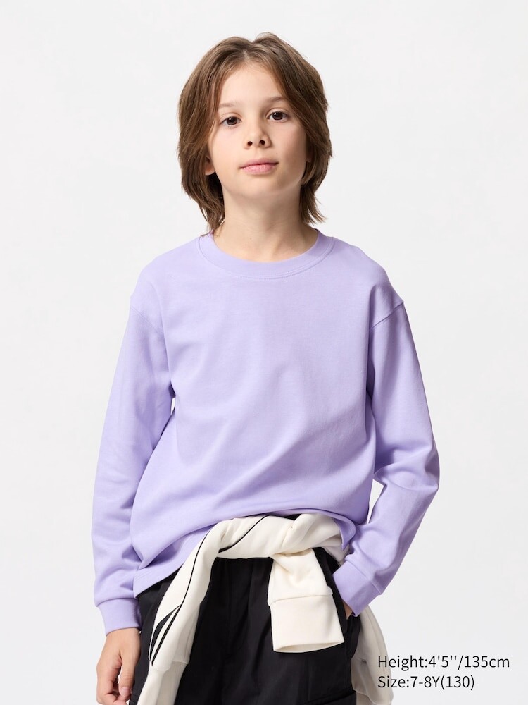 

Лонгслив с круглым вырезом Uniqlo, цвет 71 фиолетовый