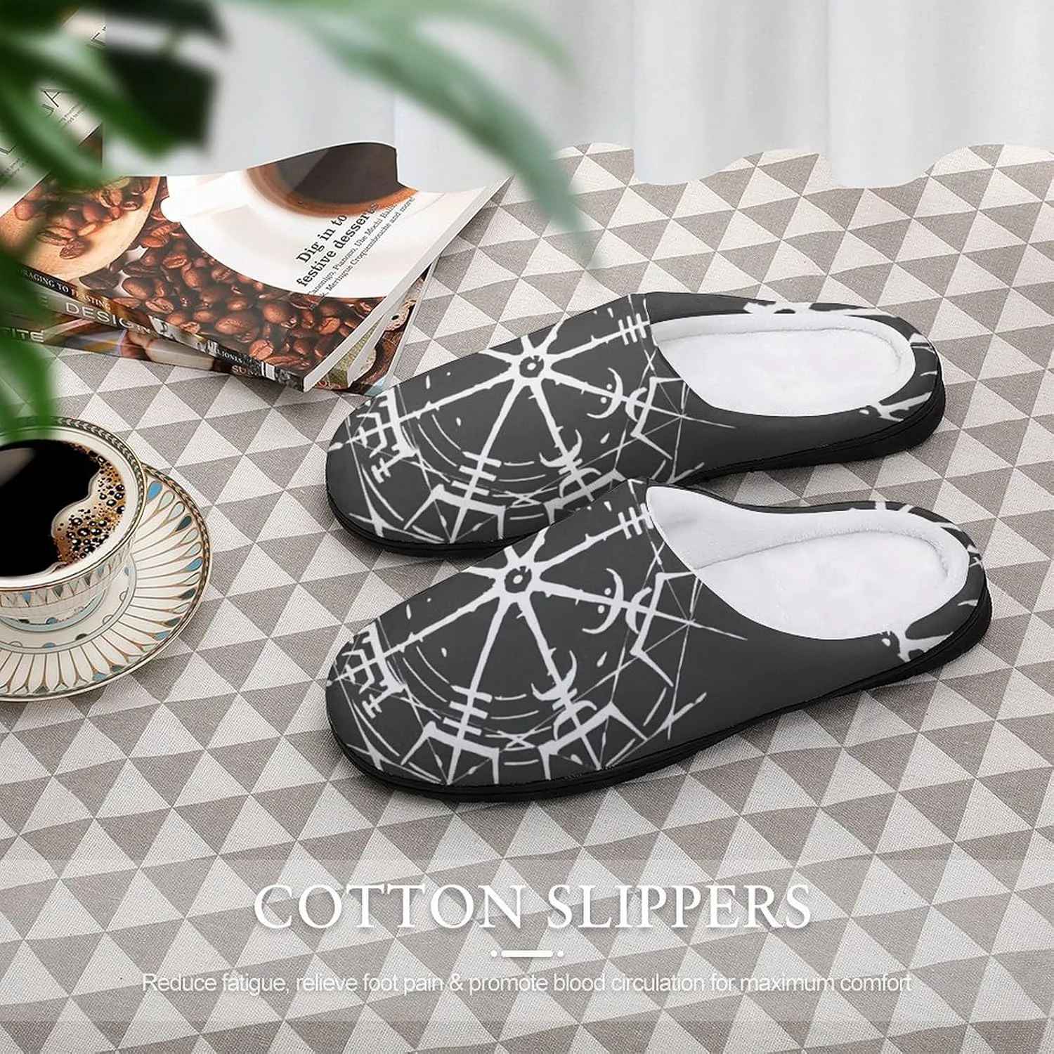 Мужские тапочки Viking Viking Light с дышащей мемори-пеной для спальни и гостиной, стираемые тапочки с резиновой подошвой, удобные и мягкие хлопковые зимние тапочки YXHZYHY — фото 4