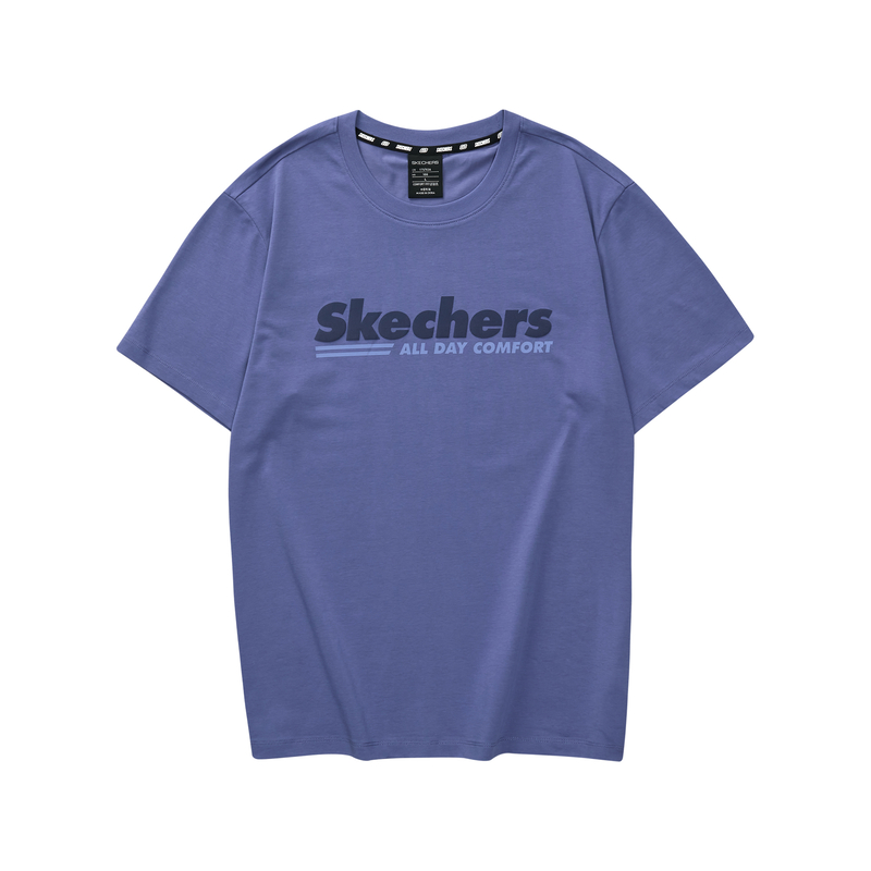 

Skechers Футболка с заниженной линией плеч, мужская, цвет «рыба-меч», синяя