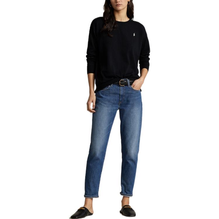 Polo Ralph Lauren Вязаный свитер FW22 женский черный — фото 4