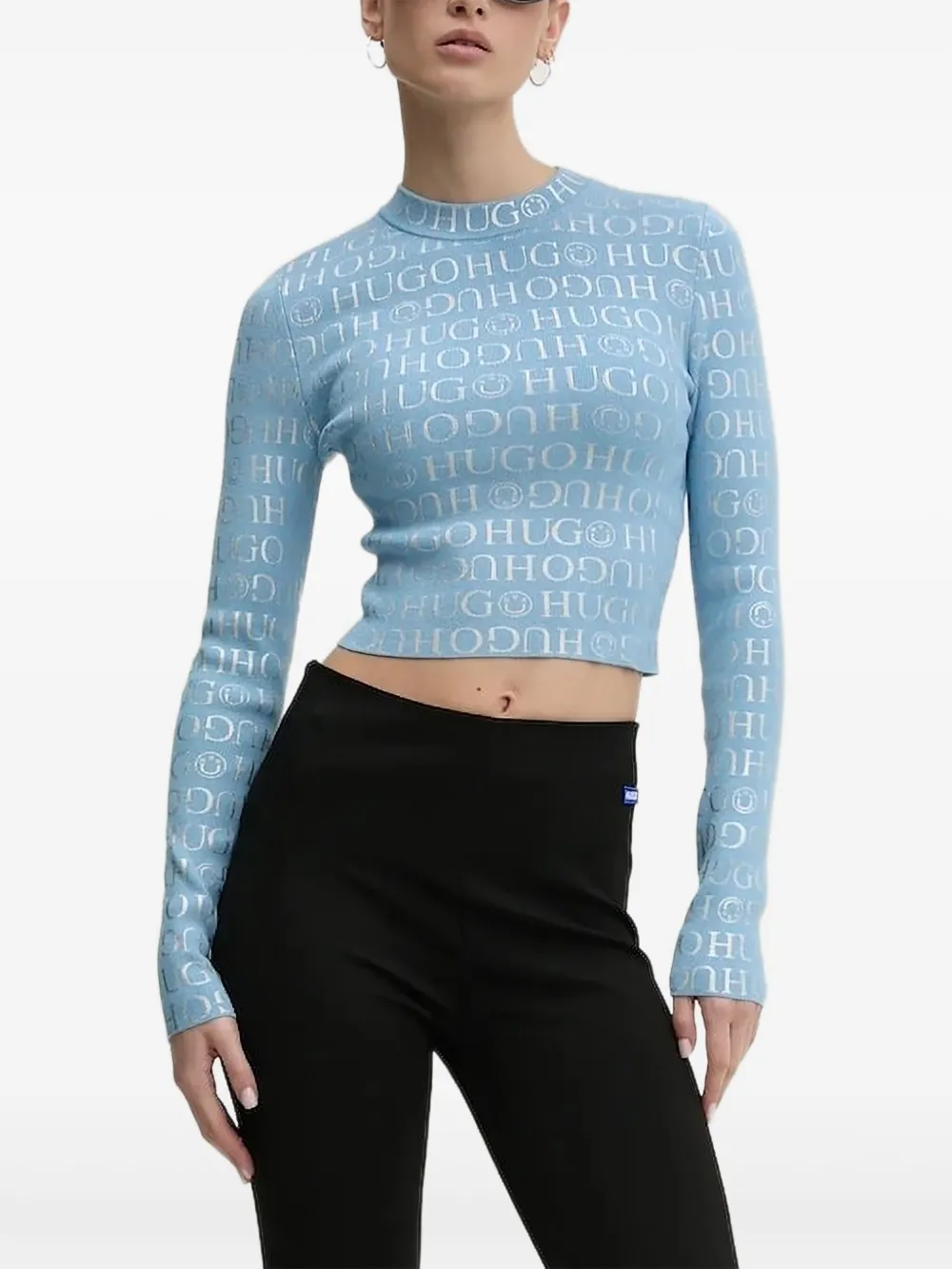 

Лонгслив с логотипом HUGO, синий