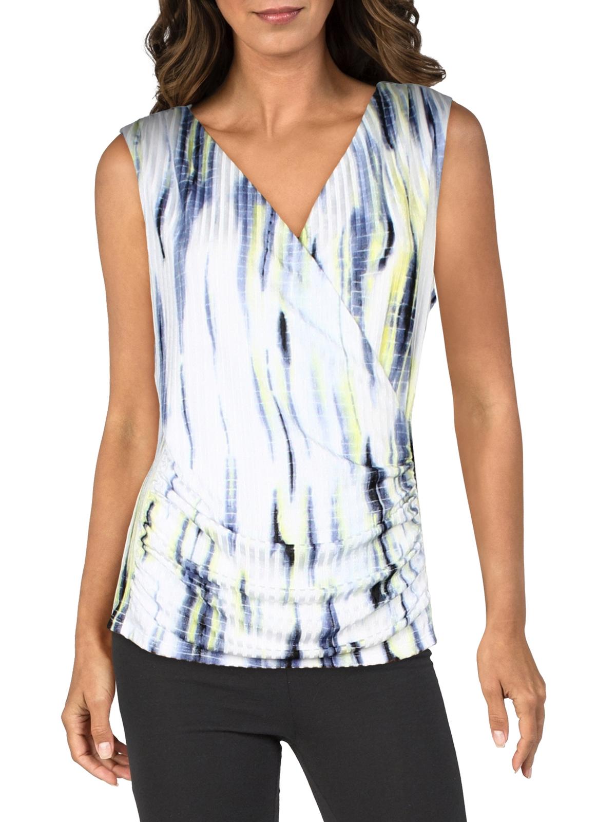 

Женский топ-сюрплайс Space Dye DKNY, цвет white ink/blue multi