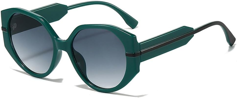 

Модные солнцезащитные очки Polygon для женщин, ретро-очки с градиентным переходом цвета, защита от УФ-излучения UV400, модные круглые солнцезащитные очки для мужчин TKKTLLT, Green Gray Gradient