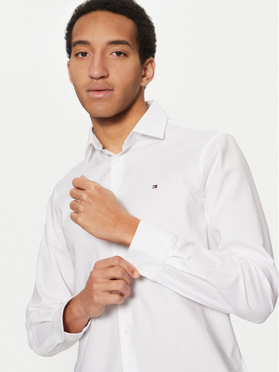 Рубашка облегающего кроя MW0MW37597 Tommy Hilfiger, белый — фото 4