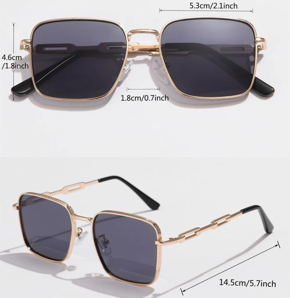 

Солнцезащитные очки LVTFCO прямоугольной формы, модные, популярные, для мужчин и женщин, металлические, для путешествий, с защитой от УФ-излучения UV400, Black