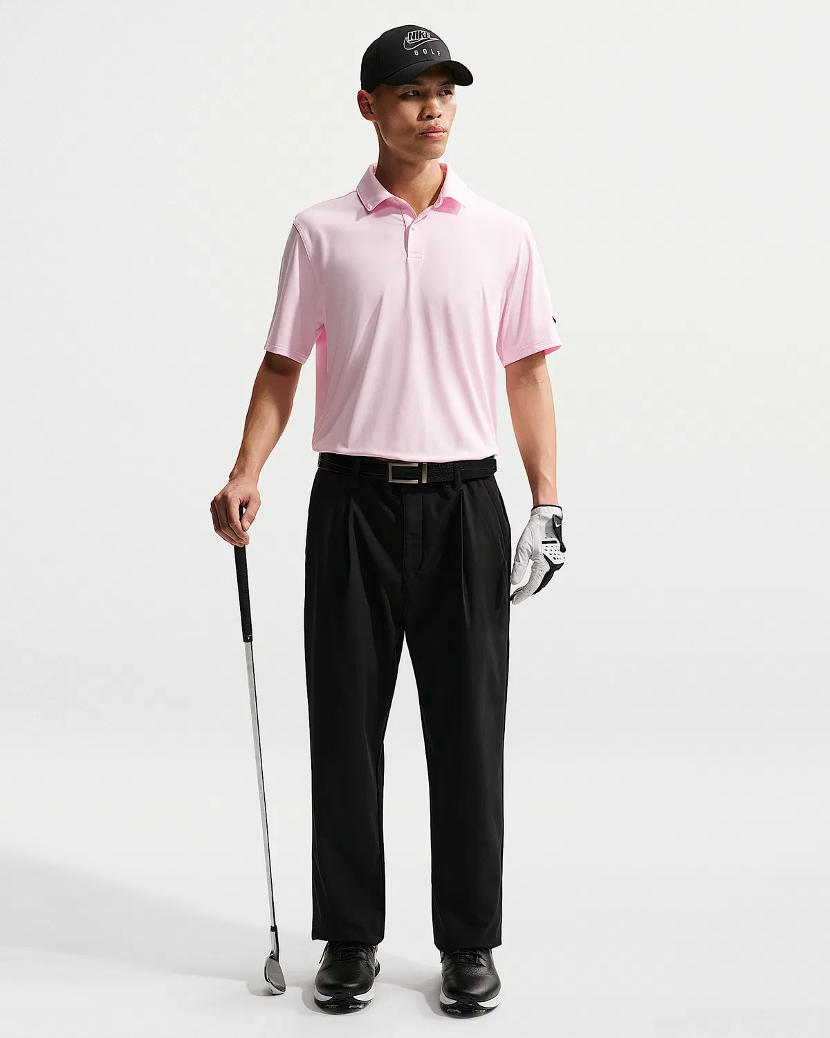 Мужское поло Nike Velocity Dri-FIT Sleeve Logo Golf, Pink Foam/Black — фото 4