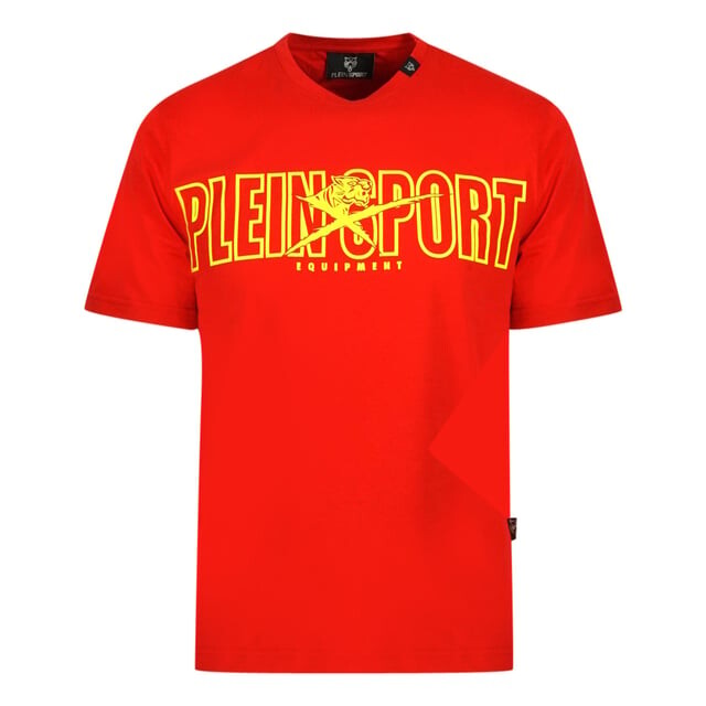 

Футболка с ярким фирменным логотипом Plein Sport, красный