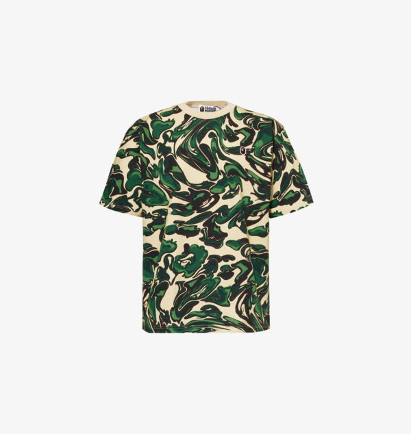 

Футболка из хлопкового джерси с мраморным узором A Bathing Ape, зеленый