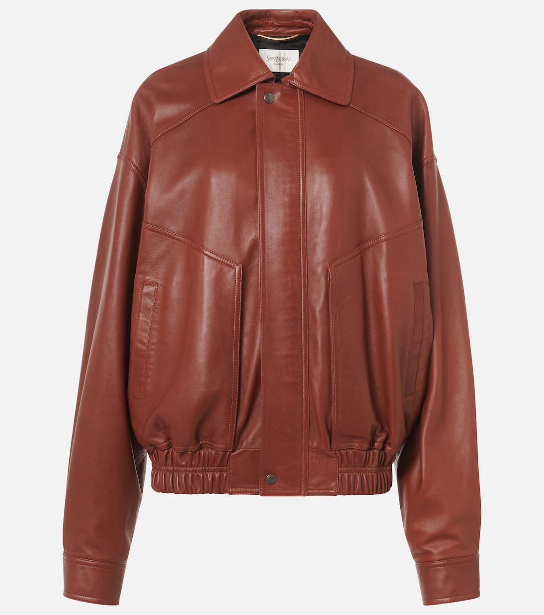 

Кожаная куртка-бомбер Saint Laurent, Marron Epagneul
