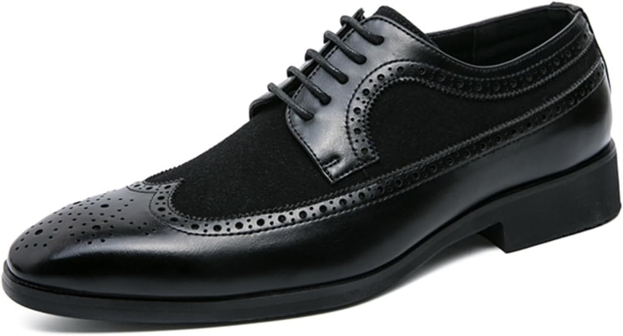 

Мужские классические кожаные оксфорды с заплатками, броги, на шнуровке, с заостренным носком, удобные, легкие, противоскользящие, для официального делового стиля, свадьбы, работы в офисе, вечеринок, гала-мероприятий и прогулок Yrzhgdl, черный
