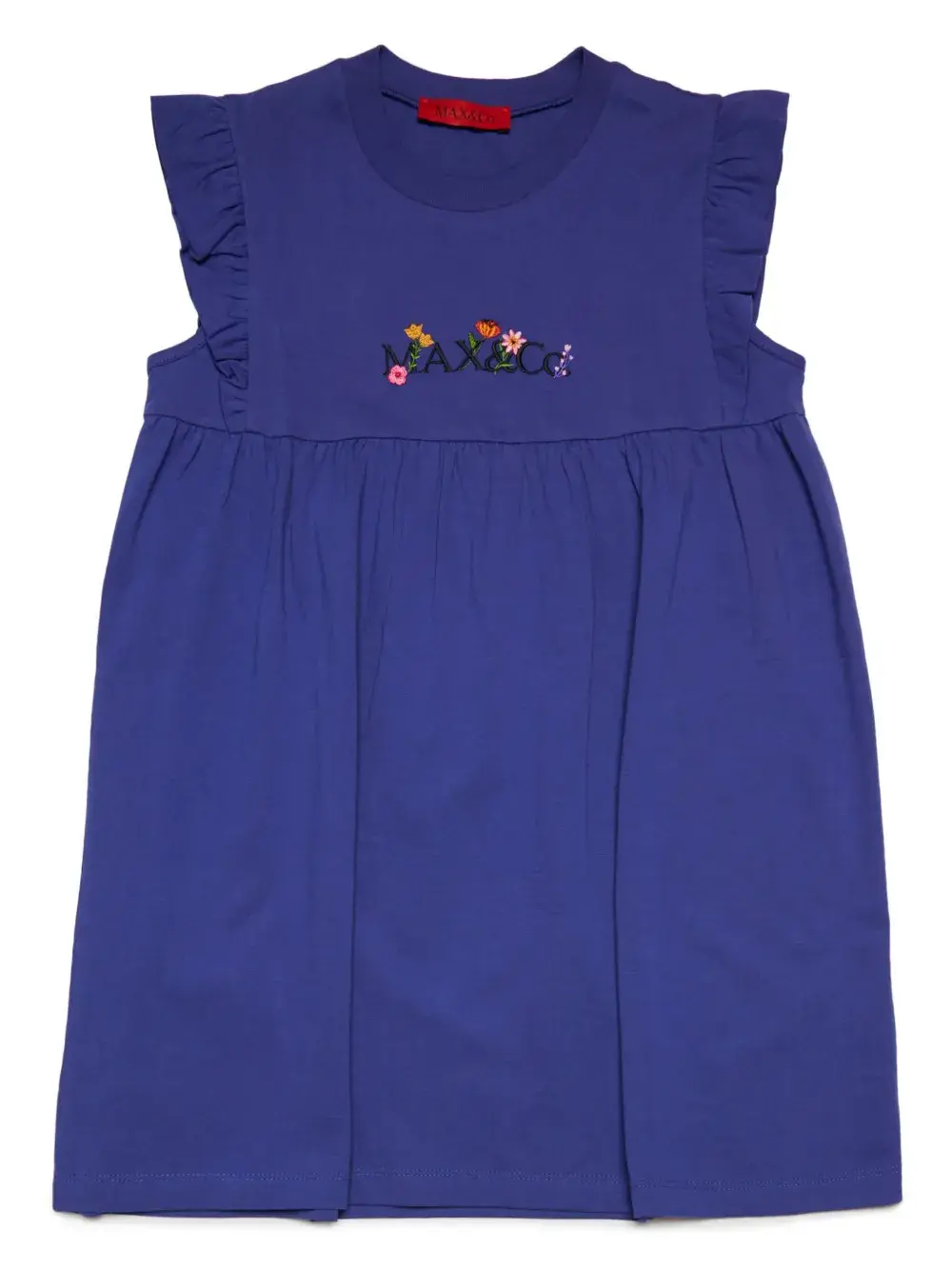 

Платье с вышитым логотипом Max&Co. Kids, синий