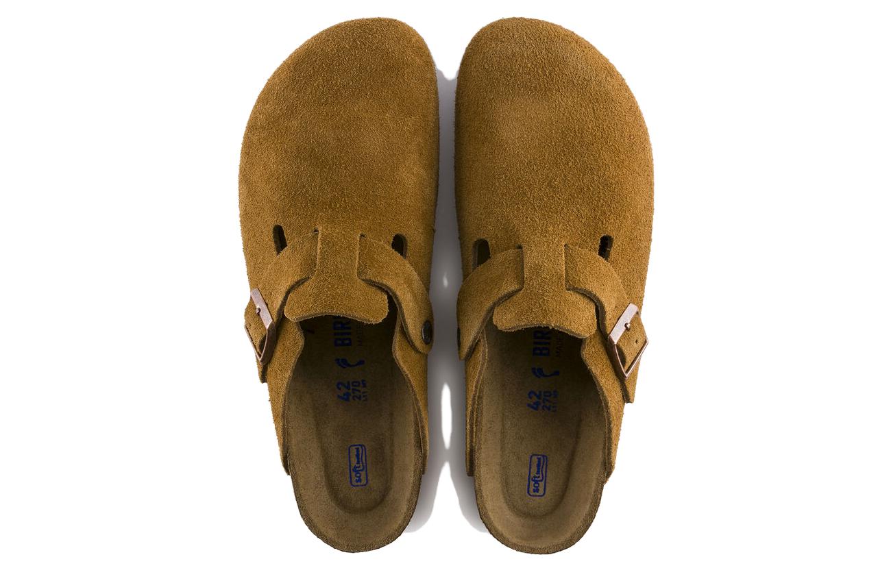 Тапочки Birkenstock Boston Soft Footbed Suede Leather Narrow Fit 'Mink' 1009543, коричневый — фото 4