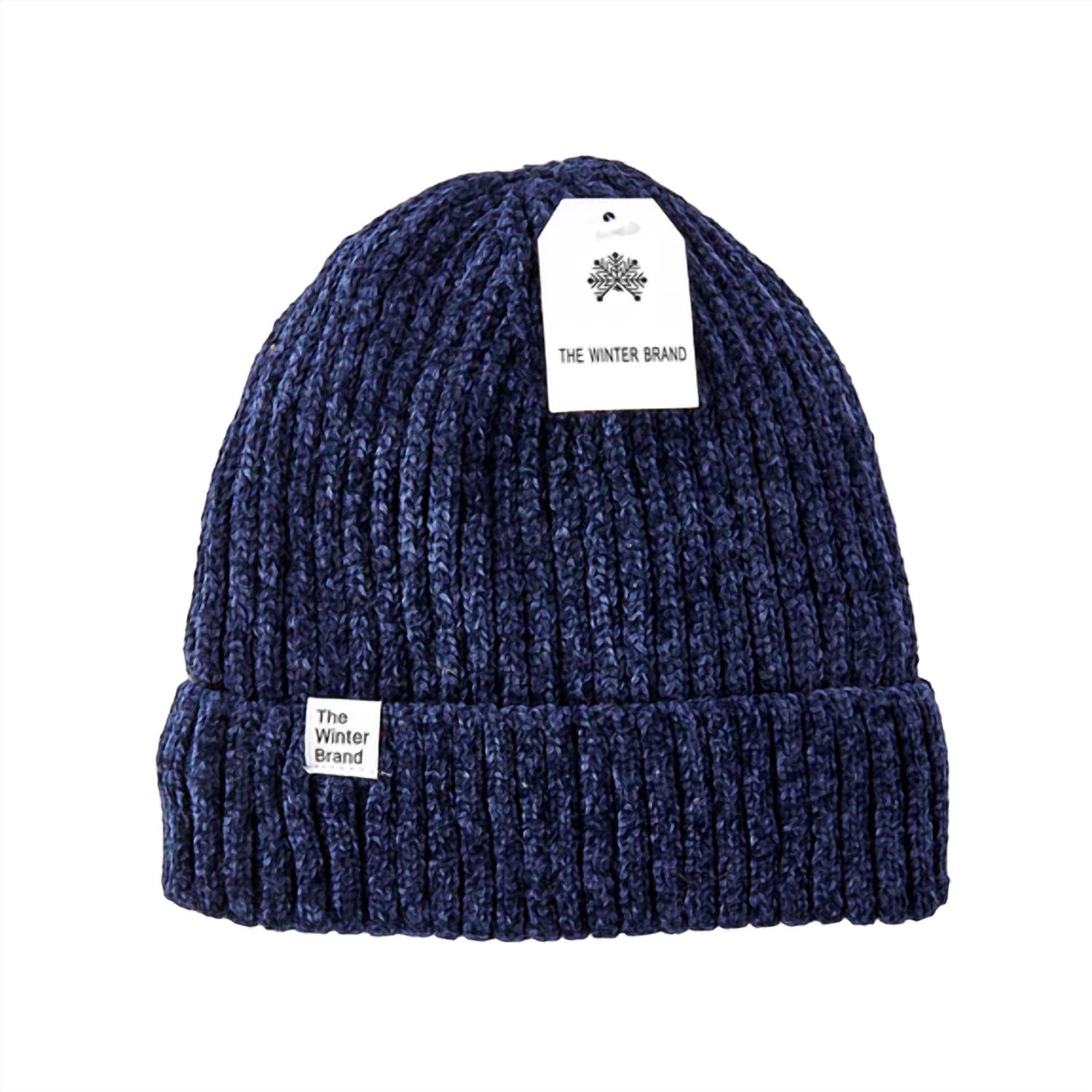 

Шапка-бини из синели в цвете Navy The Winter Brand