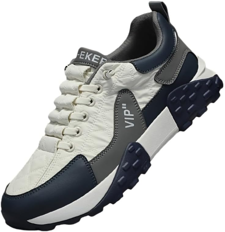 

Модные и удобные мужские спортивные кроссовки большого размера. Комфортная, противоскользящая повседневная обувь для ежедневного использования на улице и ходьбы Clolinde, белый/синий