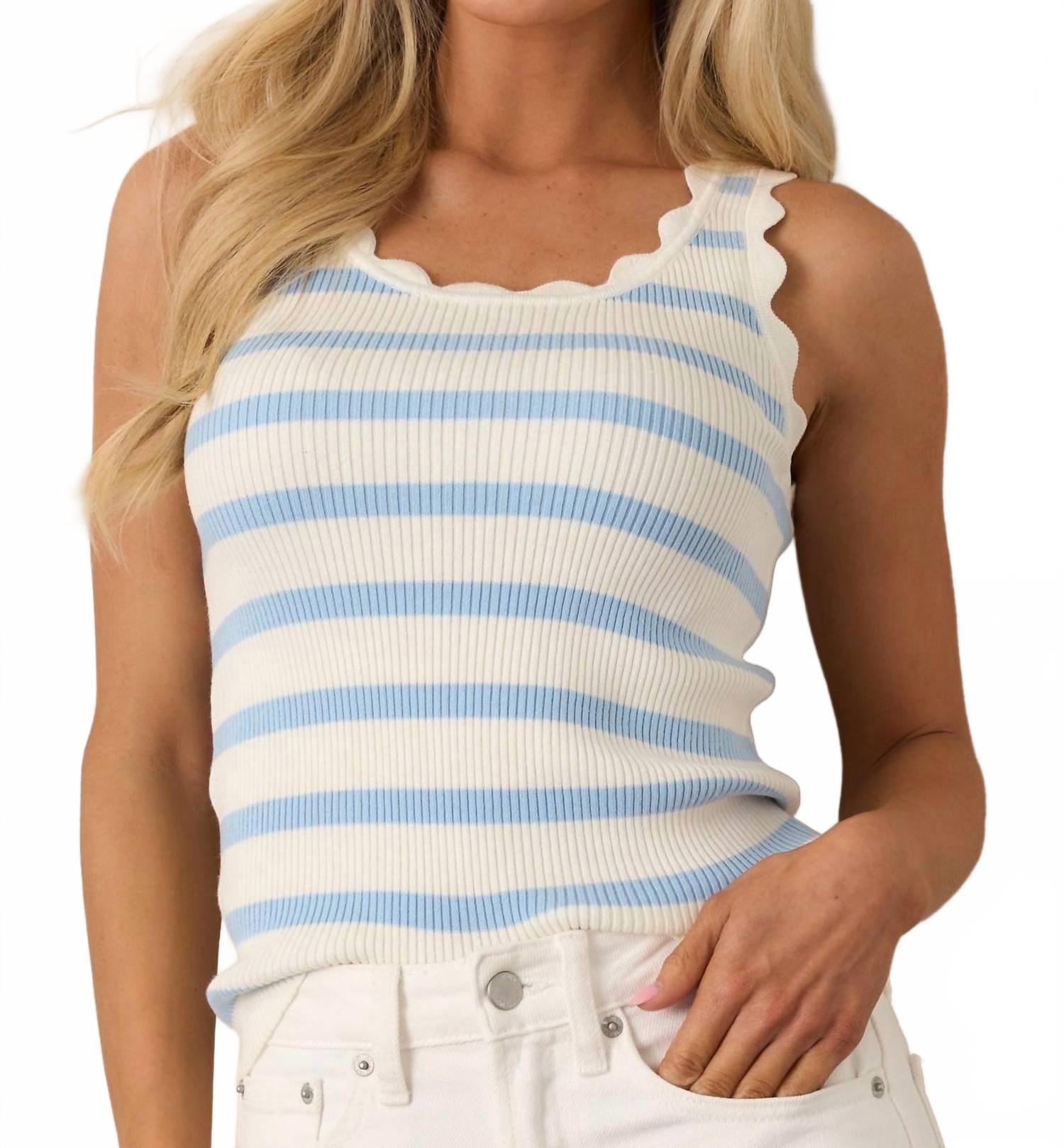 

Майка Shay Scallop в полоску Blue Belle Prosperina, Blue Belle Stripe