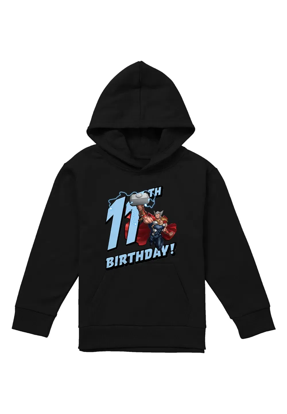 Детская худи Marvel Thor Birthday 11, черная, черный — фото 4