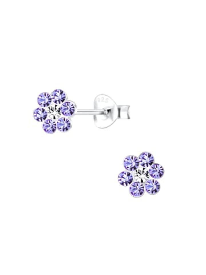 

Alexander York Серьги-гвоздики FLOWER с кристаллом аметиста в оправе из серебра 925 пробы, комплект из 2 штук