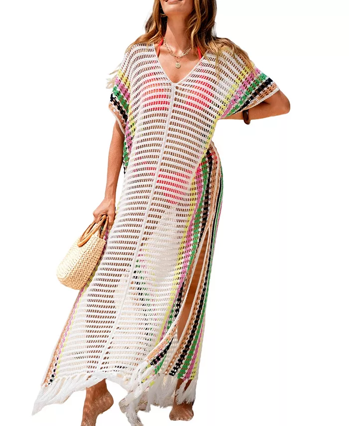 

Женское пляжное макси-платье Painted Horizon бежевого цвета Cupshe, зеленый