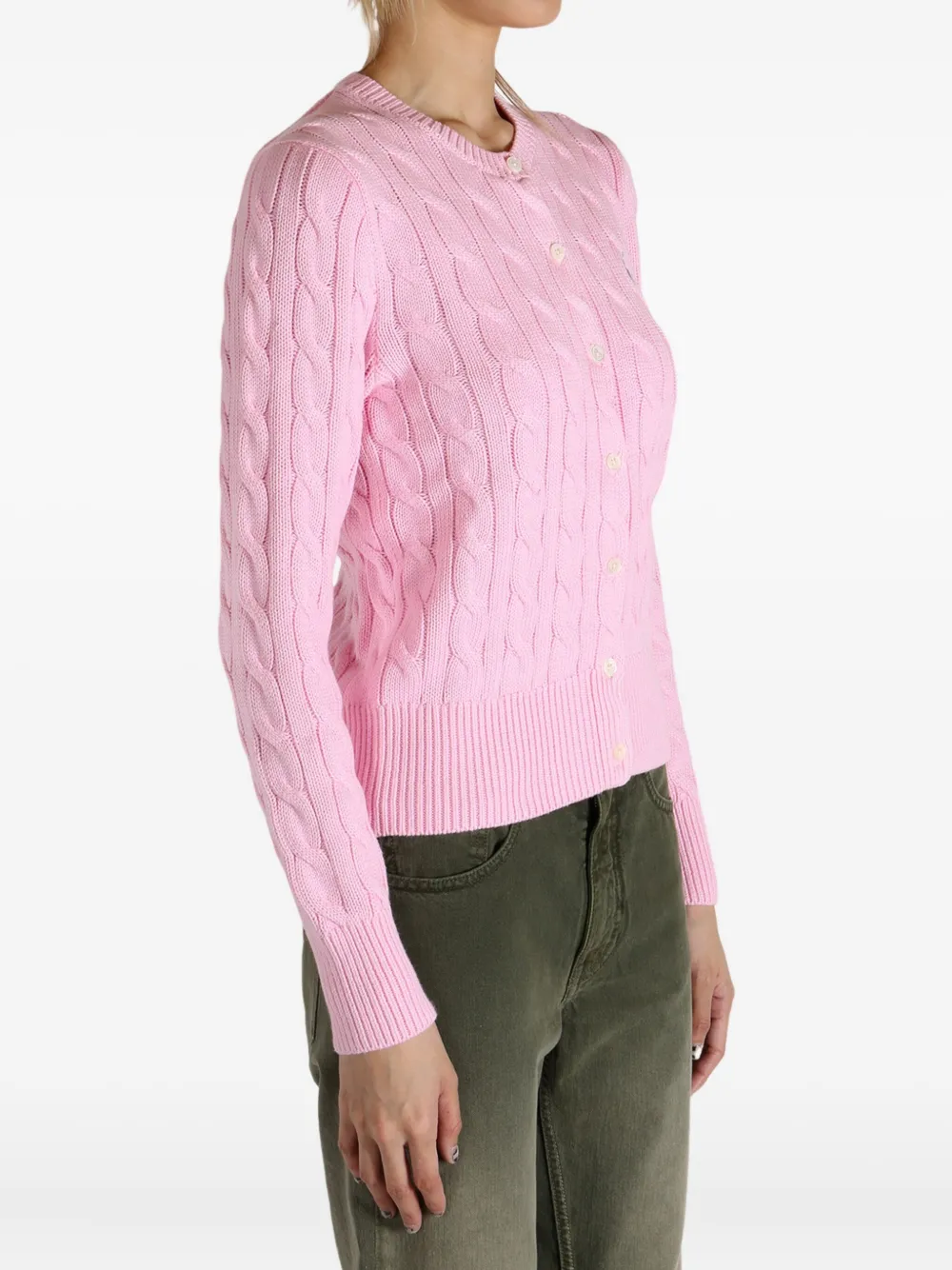 Кардиган фактурной вязки POLO RALPH LAUREN, розовый — фото 3