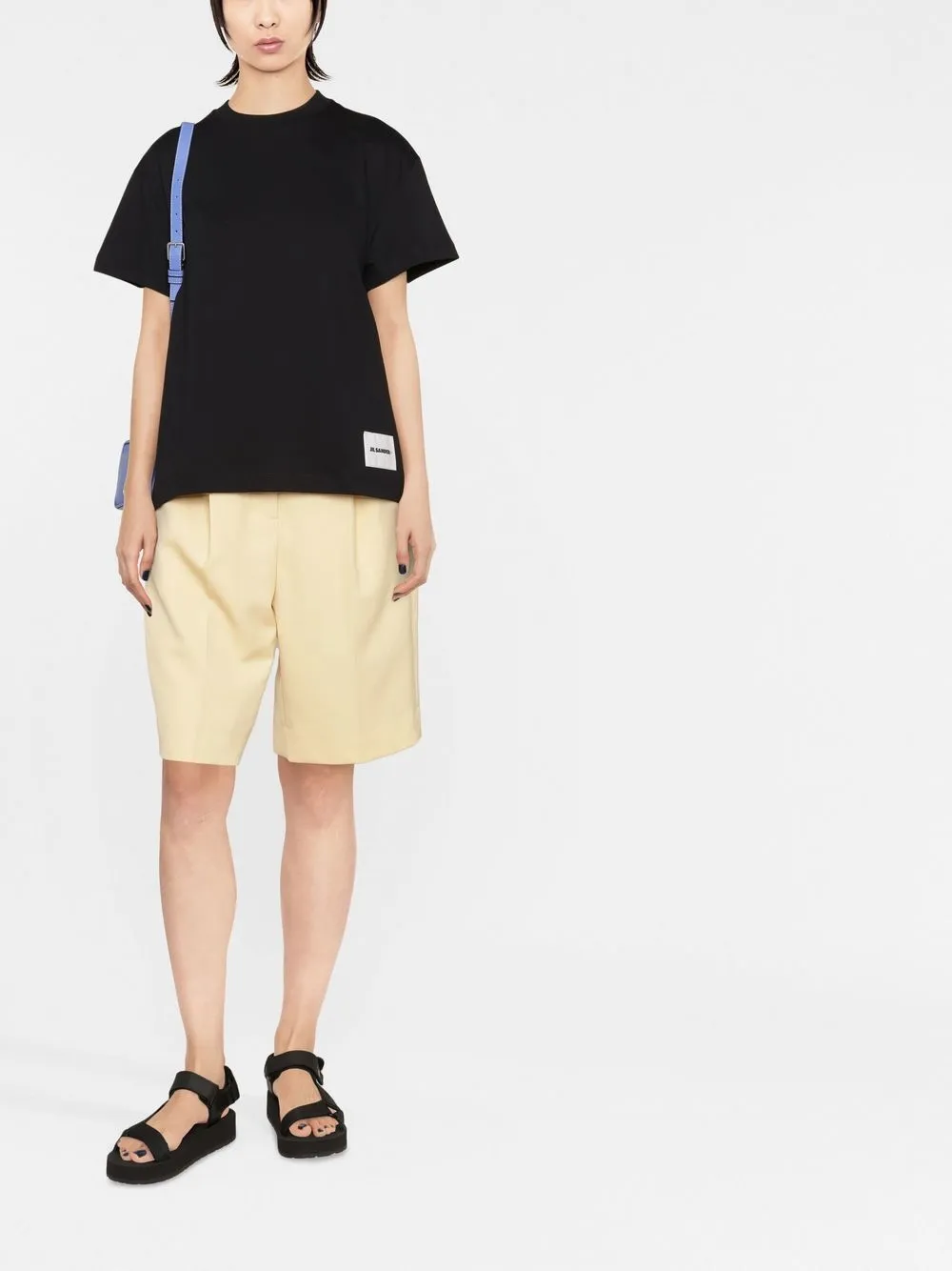 Комплект из трех футболок с нашивкой-логотипом JIL SANDER, черный — фото 2
