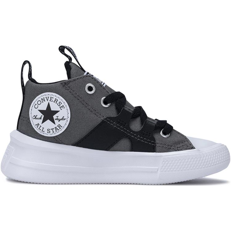 Детские кеды Chuck Taylor All Star Mid Top из хлопка для детей от 3 до 7 лет Converse, серый/черный — фото 2