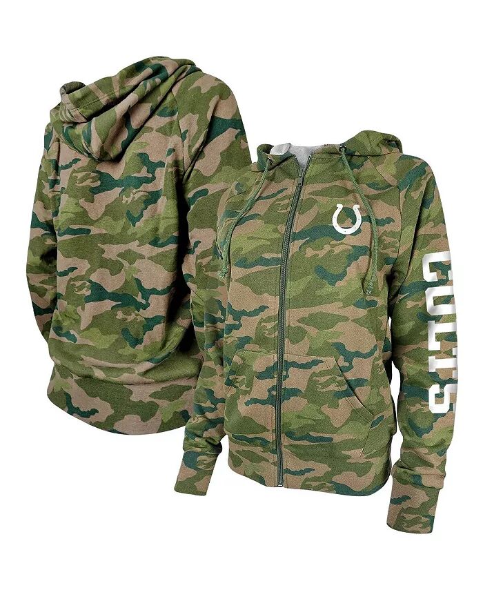 

Женская толстовка с капюшоном Camo Indianapolis Colts Raglan Full-Zip New Era