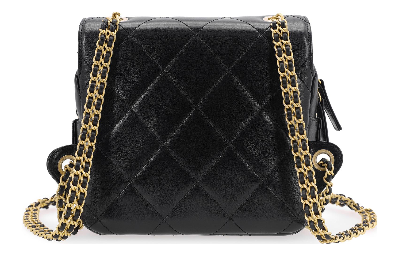 23P SS Рюкзак из овчины женский черный CHANEL — фото 4