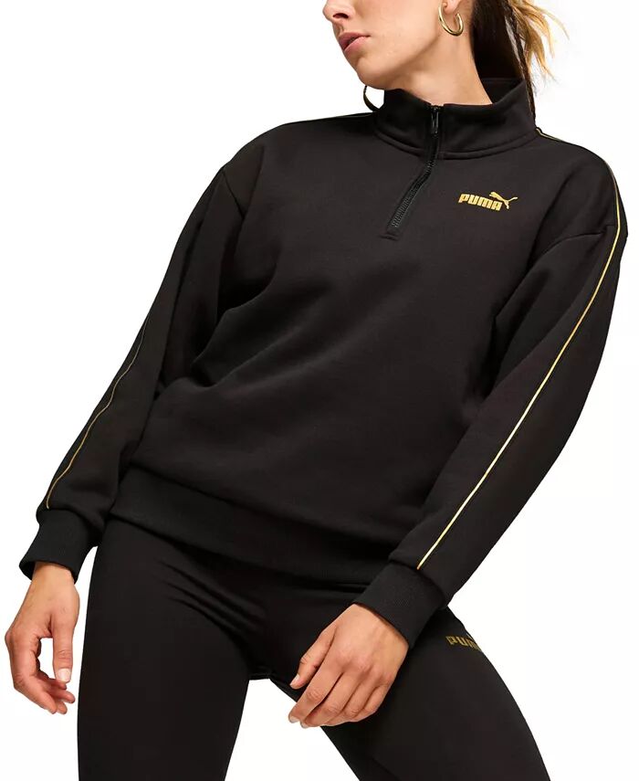 

Женский пуловер с застежкой-молнией на четверть длины Puma, черный