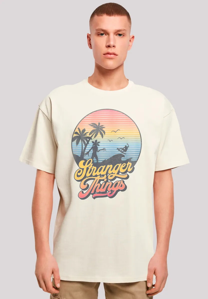 

F4NT4STIC Футболка "Stranger Things LA Gradient", премиум качество, цвет Sand