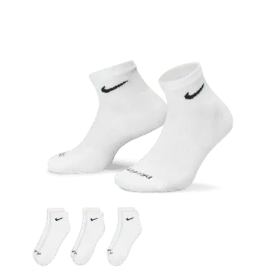 

Носки Nike Everyday Plus Cushioned Training Ankle (3 шт), белый/черный